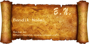 Bendik Noémi névjegykártya